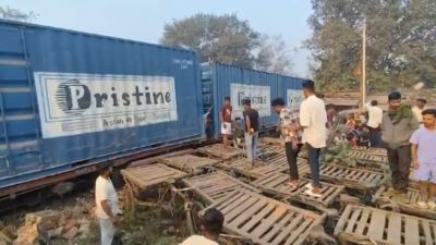 Freight train derailment in Odisha's Rourkela, wagon ploughs into road