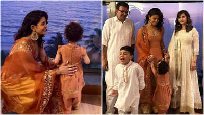 Priyanka Chopra Twins with Daughter Malti Marie at Mata Ki Chowki for Siddharth Chopra's Pre-Wedding Festivalies, Shares UNSEEN Pictures