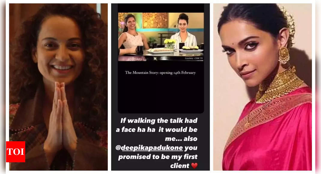 Kangana Ranaut reminds Deepika Padukone of her promise to be first guest as she announces launch of new cafe - WATCH