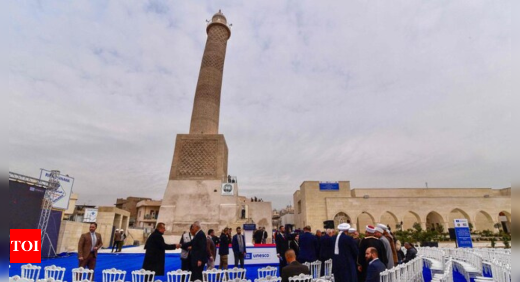 Iraq’s leaning ‘hunchback’ minaret rises again after years in ruins – The Times of India