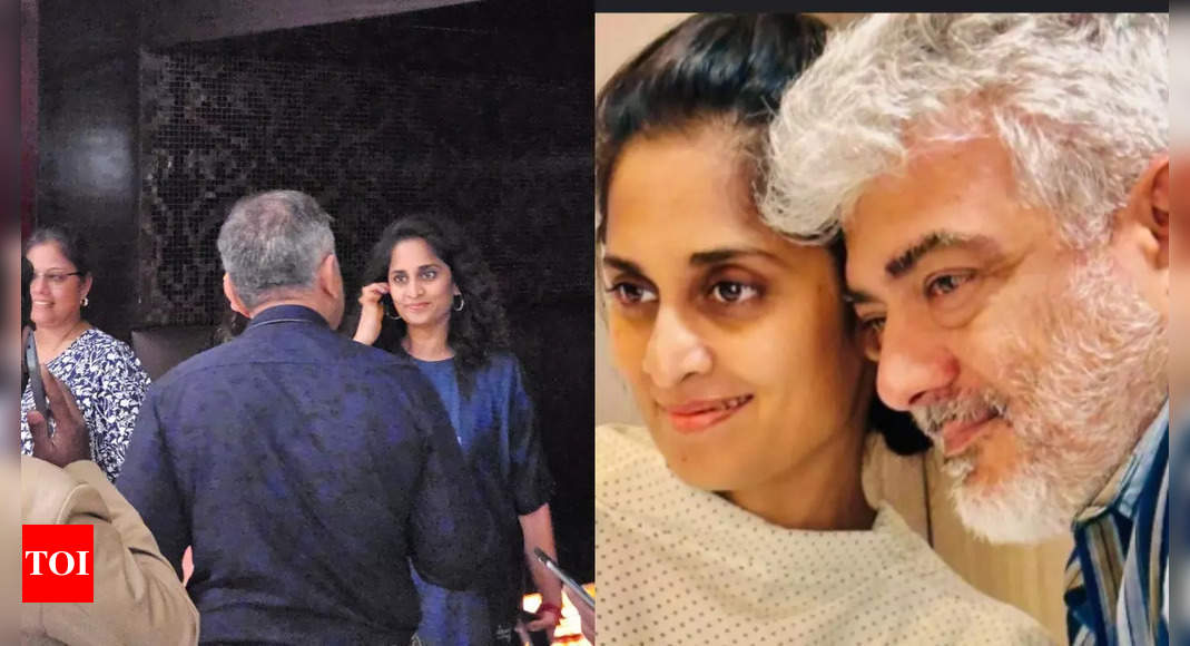 Ajith Kumar’s wife Shalini gets clicked in Chennai while watching his movie 'Vidaamuyarchi' on its first day