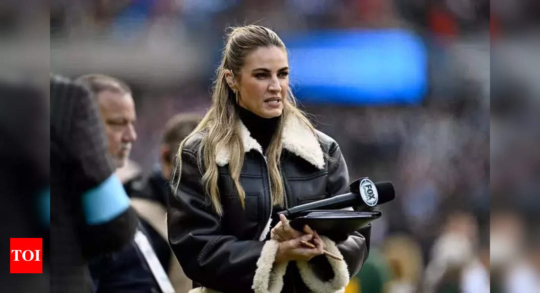 FOX reporter Erin Andrews broke down in tears when she saw Taylor Swift in ‘Wear by EA’ gear at the Super Bowl in 2024