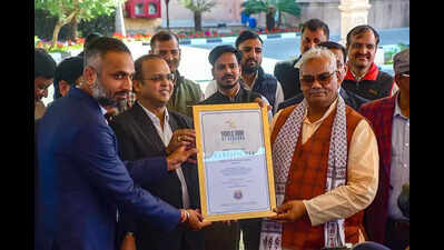 Raj gets world record Surya Namaskar cert