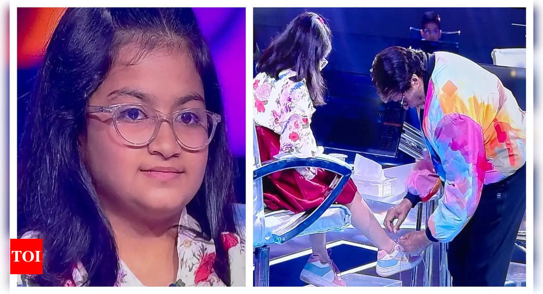 Kaun Banega Crorepati 16: 10-Year-Old Vaishnavi Ramdasi unties her shoelace and asks Amitabh Bachchan to tie it; the megastar happily obliges