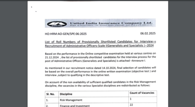 UIIC AO written exam result 2024 declared at uiic.co.in: Direct link to check here