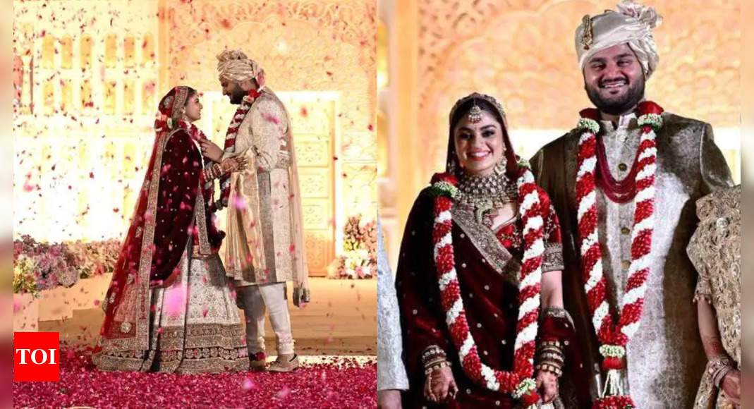 Jeet Adani weds Diva Shah: Adani family’s choti bahu stuns in bridal lehenga by Sabyasachi Mukherjee – The Times of India