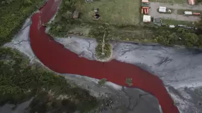 'It looks like a stream of blood.' A river near Buenos Aires turns red, sparking fears of toxic leak