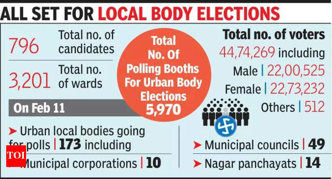 Over 700 candidates to contest across 173 bodies in local body ...
