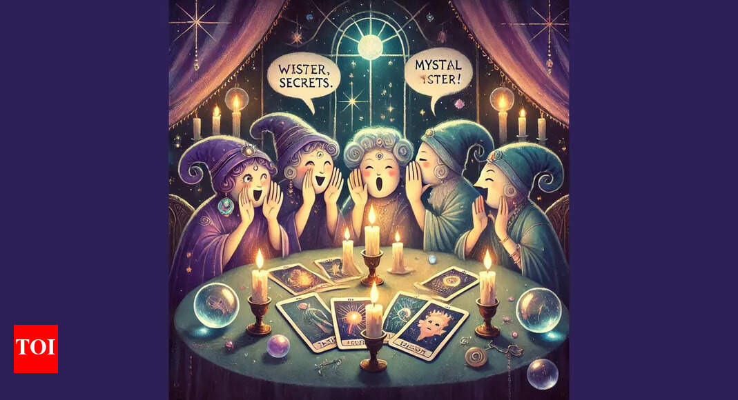 Person shuffling tarot cards with focused intent
