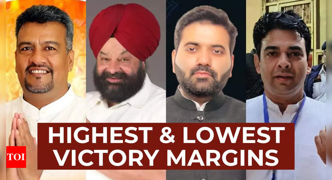 Delhi Election Results 2025: Top 5 highest and lowest victory margins in BJP vs AAP contest