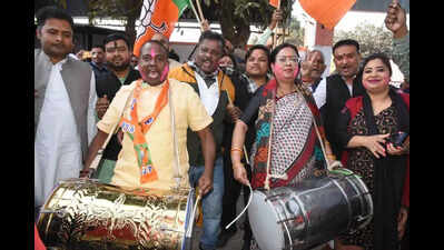 Bihar BJP celebrates party’s Delhi victory