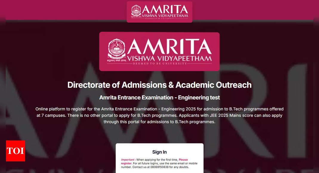 AEEE 2025 Phase 1 results released at amrita.edu: Check your scores here - The Times of India