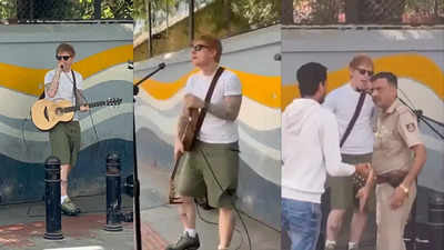 Watch: Bengaluru cops stop singer Ed Sheeran’s street performance, ask him to leave