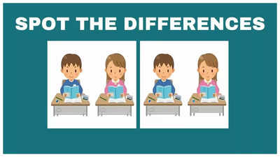 Optical illusion: Only an intelligent person can spot 3 differences between the kids reading pictures in 14 seconds