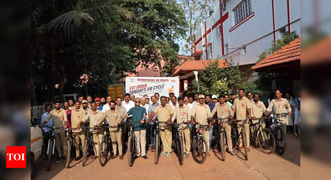 Postal staff pedal for fitness, sustainability | Mangaluru News – The Times of India