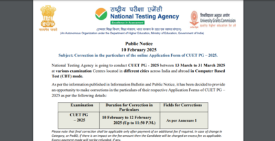 CUET PG 2025: Application correction window opens, Check direct link to make modifications here