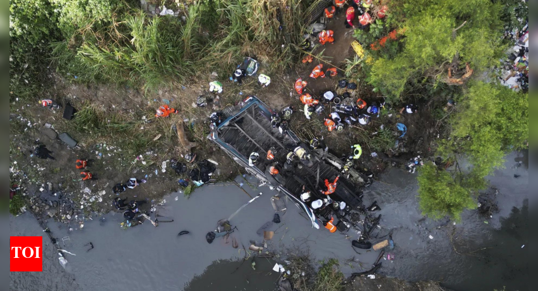 At least 51 dead after Guatemala bus plunges into ravine - Times of India
