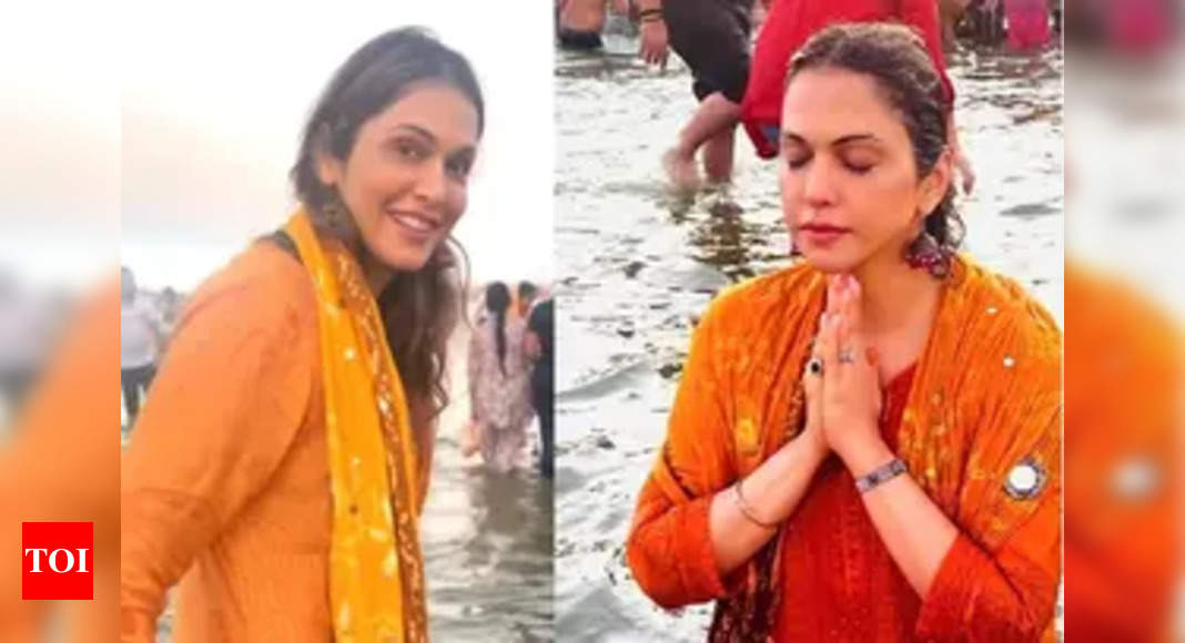 Isha Kopikar takes dip in divine waters of Maha Kumbh: Embracing faith, blessings together