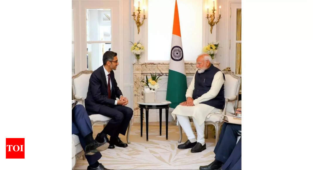 Google CEO Sundar Pichai meets PM Narendra Modi at Paris AI summit: “We discussed …”