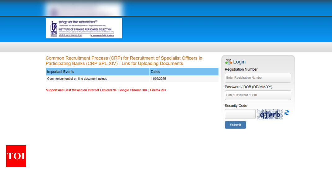 IBPS SO 2025: Link for uploading documents for interview active, Check details here