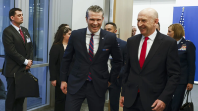 Hegseth makes first visit to Nato with allies impatient to hear about US plans for Ukraine