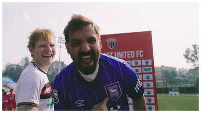 Ed Sheeran bonds with John Abraham over football during India visit