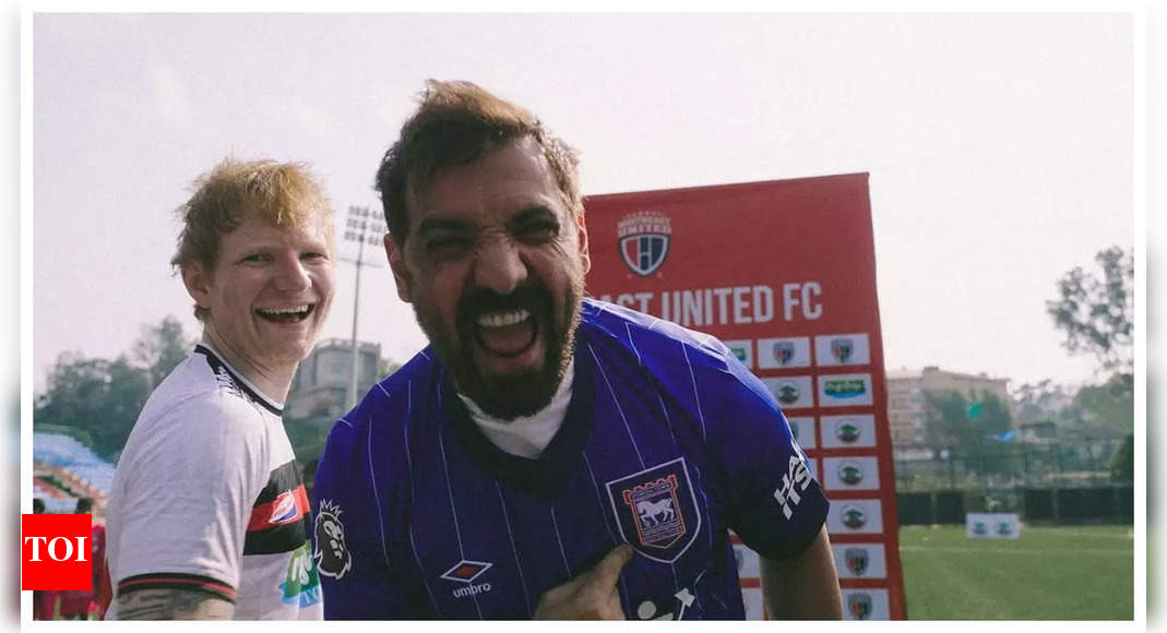 Ed Sheeran bonds with John Abraham over football during India visit | Hindi Movie News