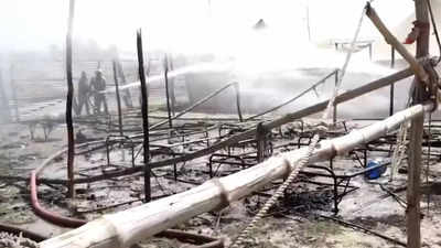 Fire breaks out in Sector 6 at Maha Kumbh Mela