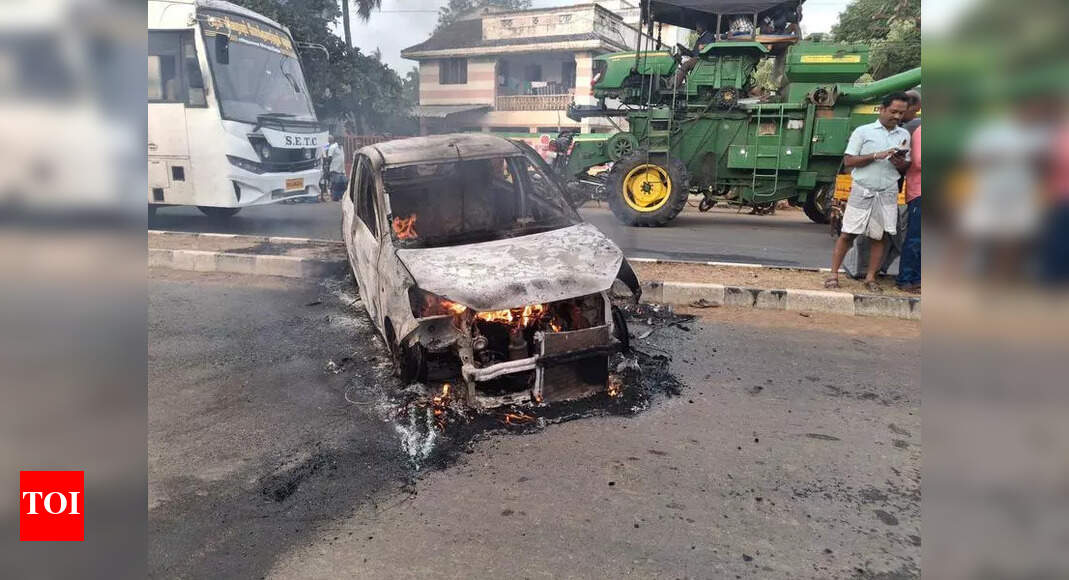 Hotel owner charred to death as car catches fire | Trichy News - The ...