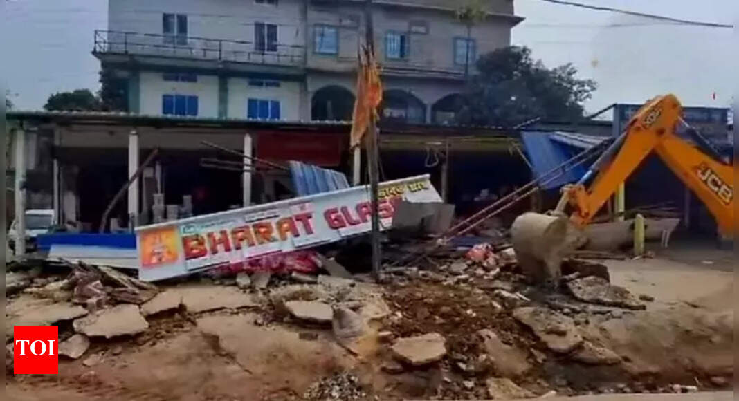 Golaghat authorities demolish illegal structures along NH-39 | Guwahati ...