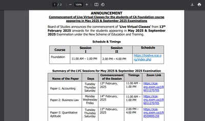 ICAI CA Foundation 2025: Live virtual classes begin for May and September exams, Check direct link to participate here