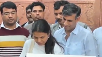 Watch: Former UK PM Rishi Sunak tours Agra's Taj Mahal with wife and mother-in-law