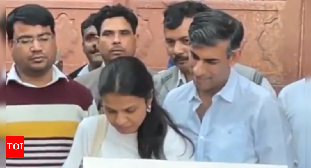 Watch: Ex-UK PM Rishi Sunak tours Taj Mahal with wife and mother-in-law