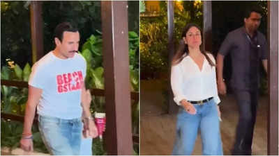 Saif Ali Khan appears in good health at Randhir Kapoor's 78th birthday post recovery from knife attack, Kareena and Karisma make quick exits