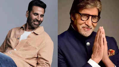 Akshay Kumar touches Amitabh Bachchan's feet as the actors attend the ISPL season 2 finale