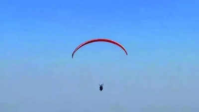 Roads choked, youth paraglides to exam hall