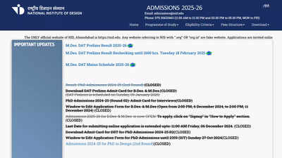 NID DAT result 2025 announced at admissions.nid.edu: Check M.Des prelims scorecard and rechecking window links – The Times of India