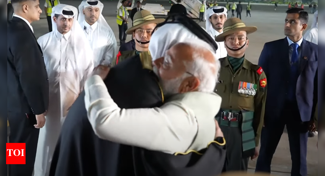 Watch: PM Modi personally receives Qatar Emir Al Thani at Delhi airport