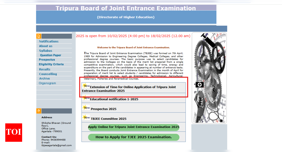 TJEE 2025 registration deadline extended: Check important dates and other key details here - The Times of India