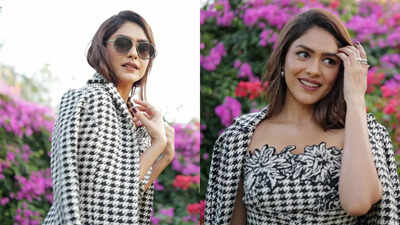 Mrunal Thakur's chic three-piece blazer ensemble is a masterclass in contemporary formal fashion