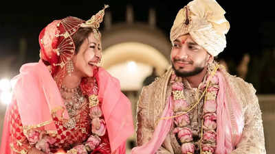 Mahadev fame Sonarika Bhadoria shares special moments with husband Vikas Parashar on their first wedding anniversary