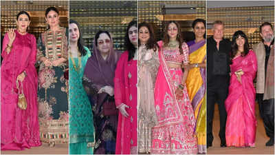 Ranbir Kapoor, Alia Bhatt, Kareena Kapoor Khan, Jaya Bachchan, Tina Ambani, Supriya Sule and the Kapoor clan arrive for Aadar Jain and Alekha Advani’s grand mehendi ceremony