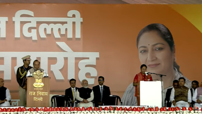 Rekha Gupta takes oath as Delhi CM in presence of PM Modi, top NDA leaders