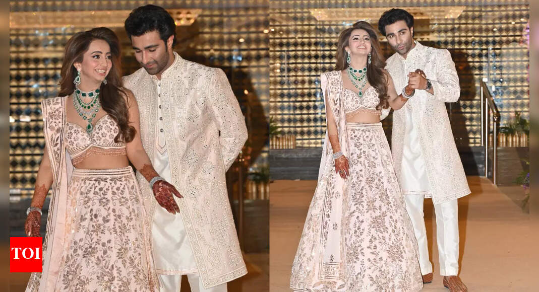 Alekha Advani and Aadar Jain are a dreamy duo in pink and ivory at their Mehendi ceremony