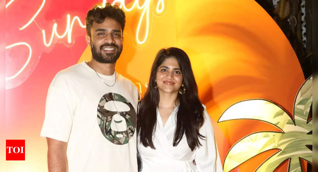 Megha Akash and her husband Vishnu at the second anniversary celebration of Sundays restobar in Chennai