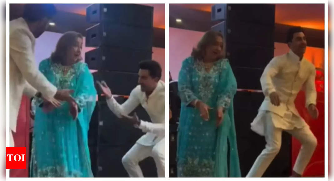 Ranbir Kapoor dancing to 'Kajra Re' with bua Reema Jain at Aadat Jain-Alekha Advani's mehendi ceremony is pure joy - WATCH video