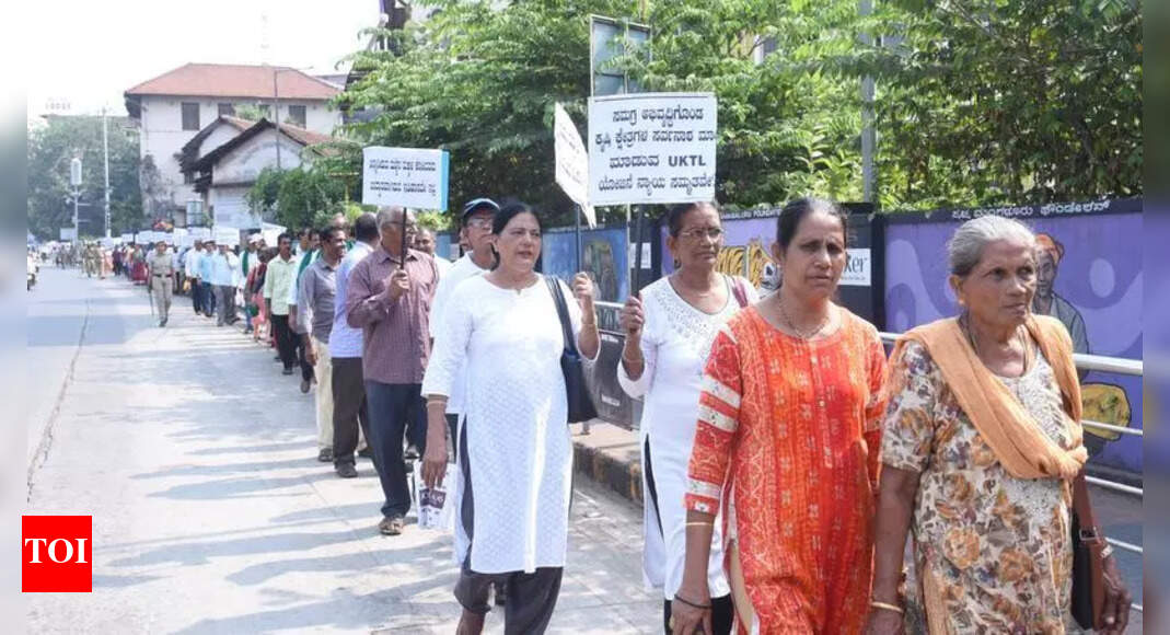 Protest march held against Udupi-Kasaragod power line | Mangaluru News ...