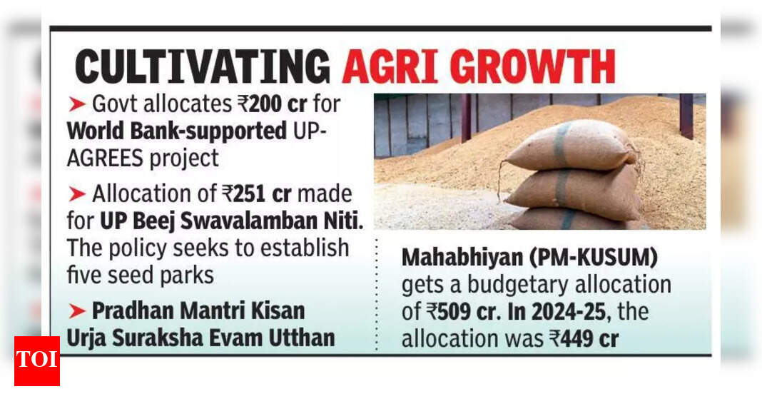 Rs200 cr for UP-AGREES project | Lucknow News - The Times of India