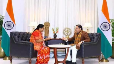 Uttarakhand CM Pushkar Singh Dhami meets newly-elected Delhi CM Rekha Gupta