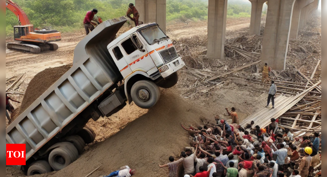 5 labourers dead as tipper truck unloads sand on shed at construction site in Maharashtra